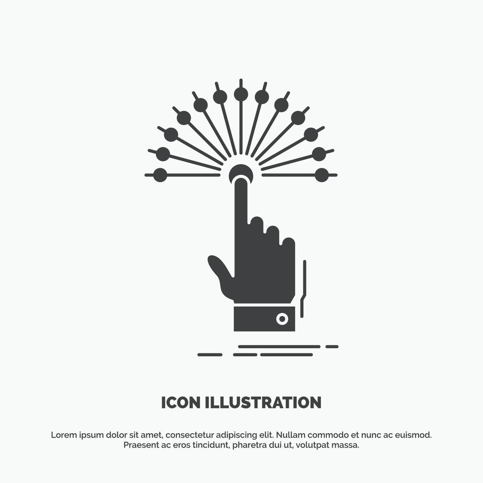 reach. Touch. destination. digital. analytic Icon. glyph vector gray symbol for UI and UX. website or mobile application