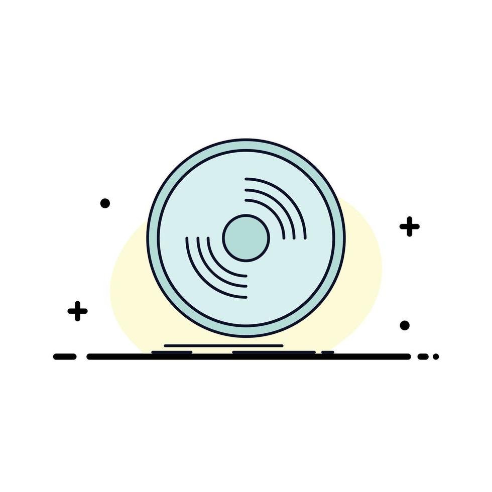 disco dj fonógrafo registro vinilo color plano icono vector