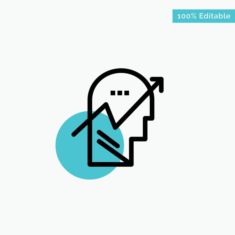 Arrow Chart Human Knowledge Mind  turquoise highlight circle point Vector icon