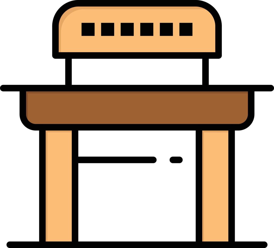 Desk Student Chair School  Flat Color Icon Vector icon banner Template