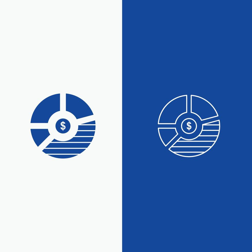 Chart Analysis Bar Business Graph Seo Statistics Line and Glyph Solid icon Blue banner Line and Glyp vector
