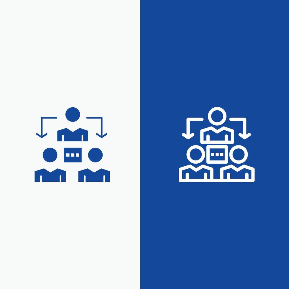 Connection Meeting Office Communication Line and Glyph Solid icon Blue banner Line and Glyph Solid i vector