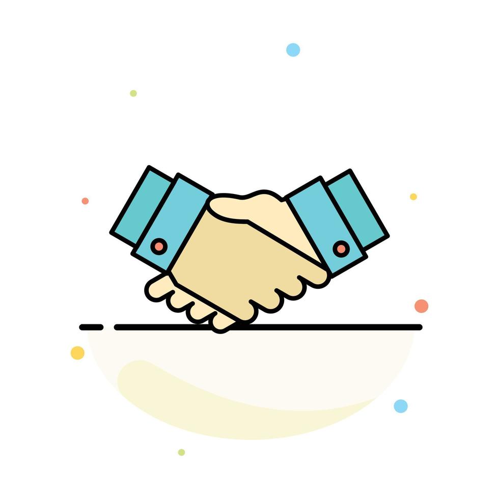 Agreement Deal Handshake Business Partner Abstract Flat Color Icon Template vector