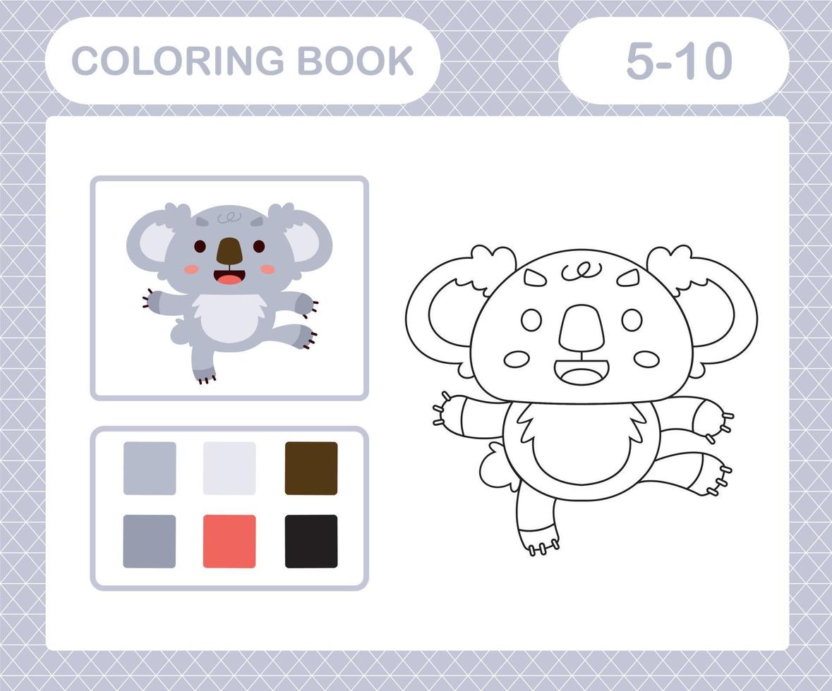 coloring page of cute koala vector