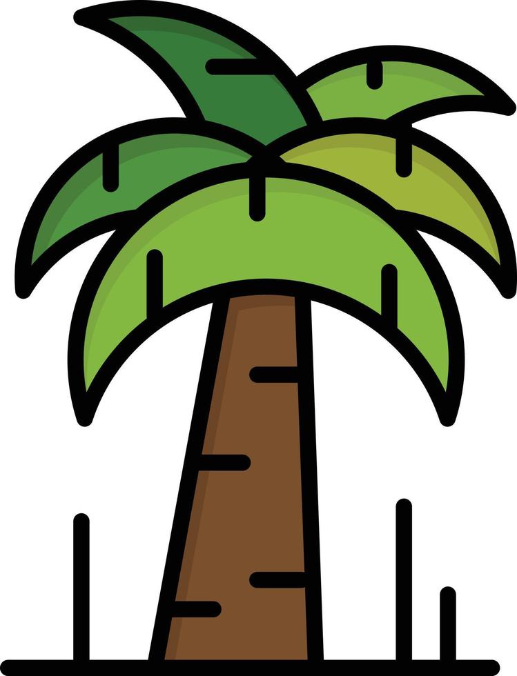 Palm Tree Brazil  Flat Color Icon Vector icon banner Template