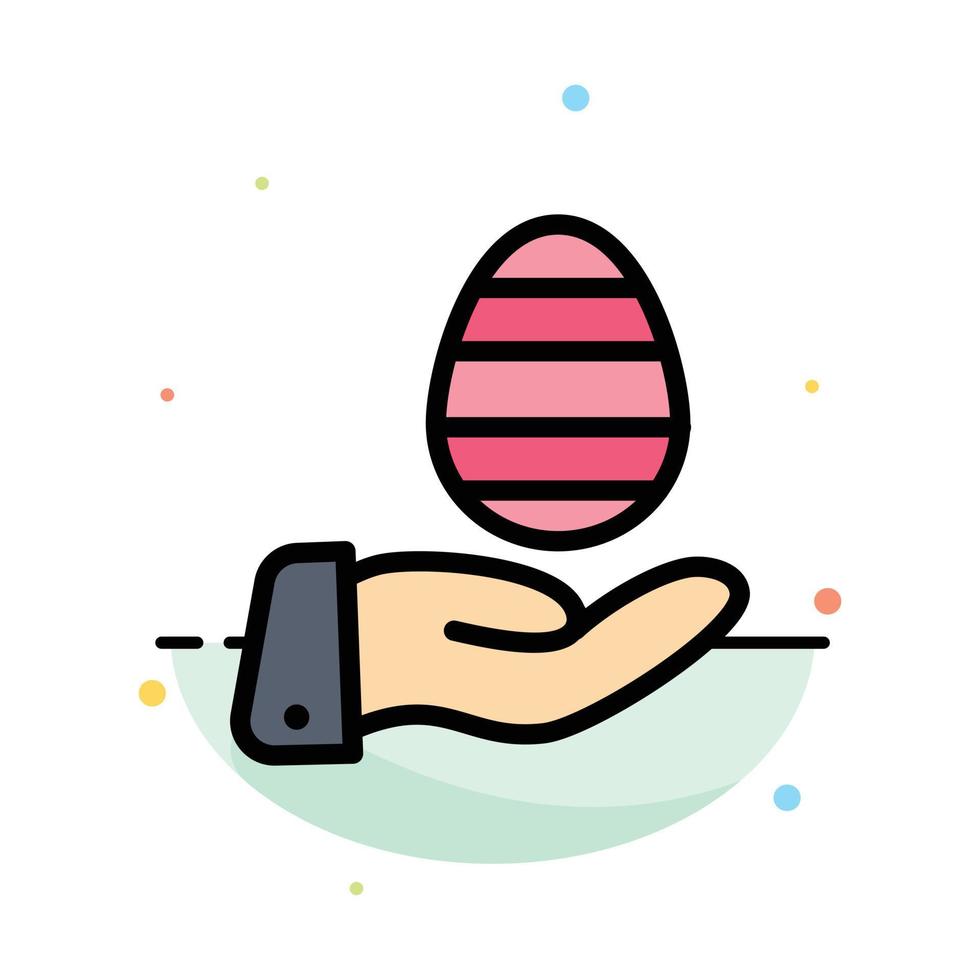 Hand Egg Easter Nature Abstract Flat Color Icon Template vector