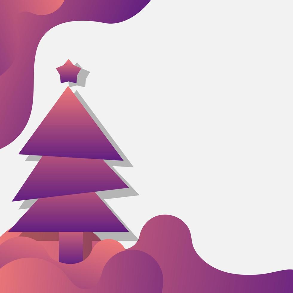 área de espacio de copia de árbol de navidad decoración líquida de estilo memphis de moda lista para insertar texto para su promoción de venta de diciembre y publicación en redes sociales vector