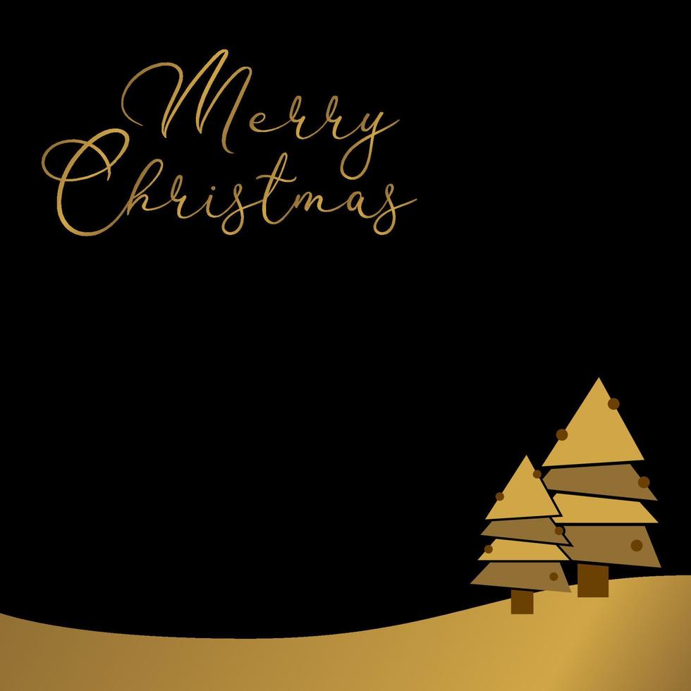 gold and black Merry Christmas copy space area elegant social media post ready to insert text vector