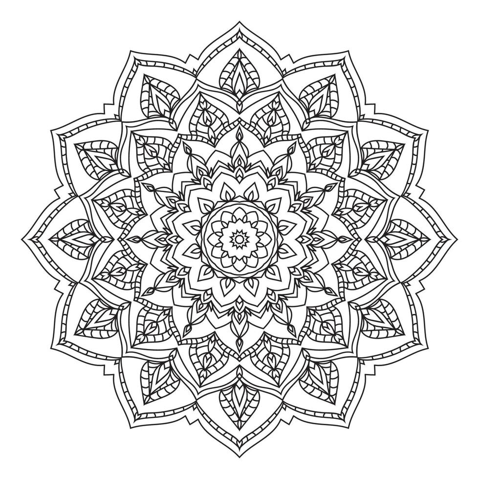 esquema aislado mandala arte terapia redondo decorativo para colorear libro vector elemento de diseño