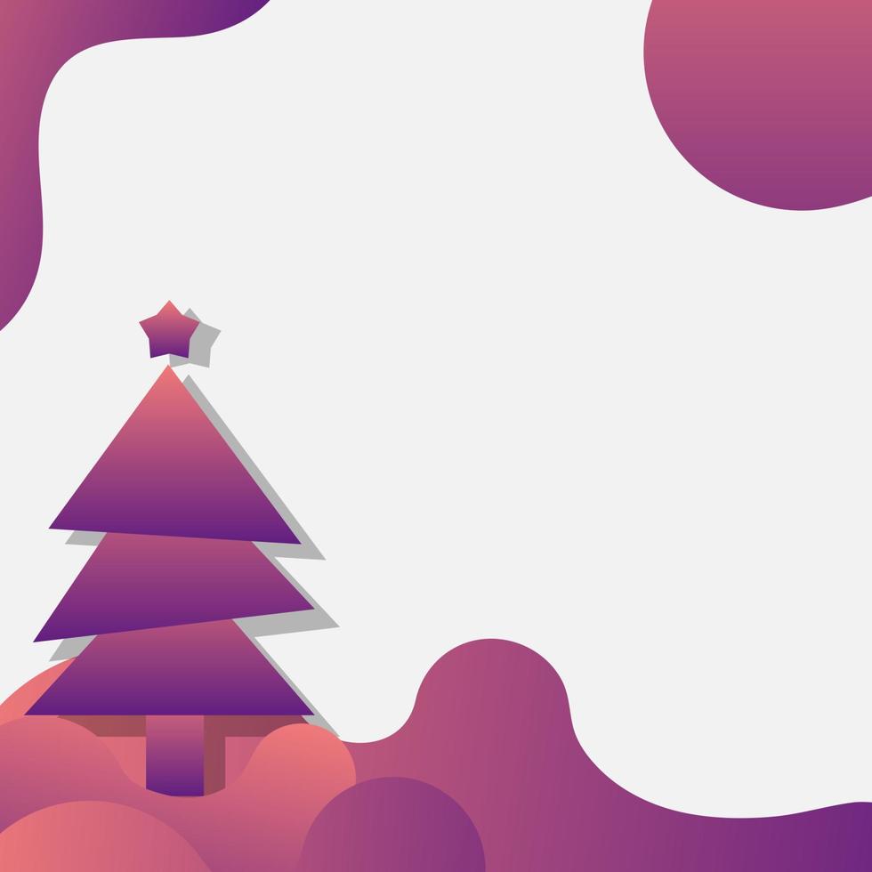 área de espacio de copia de árbol de navidad decoración líquida de estilo memphis de moda lista para insertar texto para su promoción de venta de diciembre y publicación en redes sociales vector