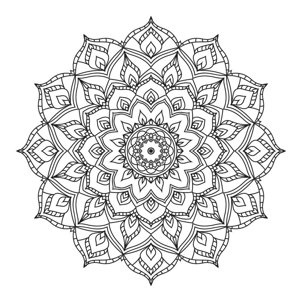 isolated outline mandala art therapy round decorative coloring book vector design element
