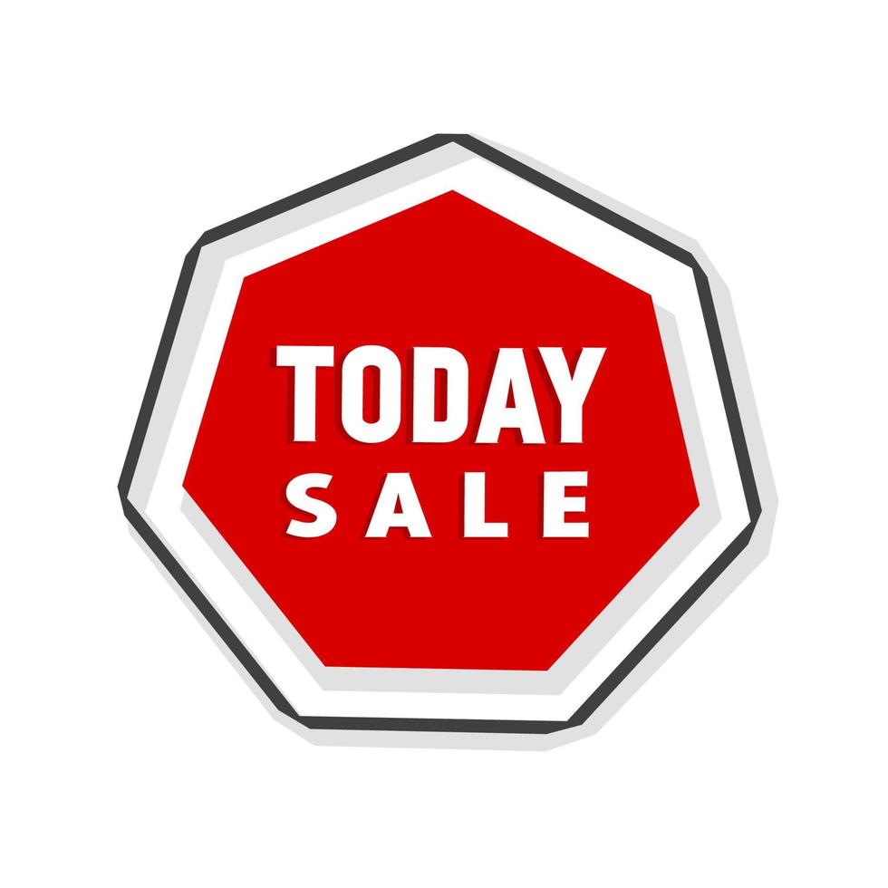 Today sale - badge, icon design. Sale banner template. Flat vector illustration.