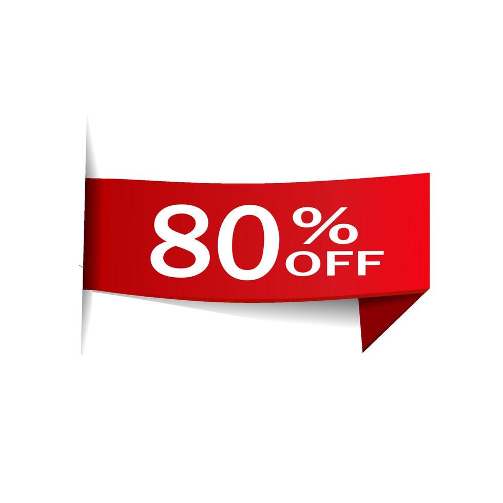 80 percent off banner vector label. Special offer. Flat style design for marketing, advertising and store.