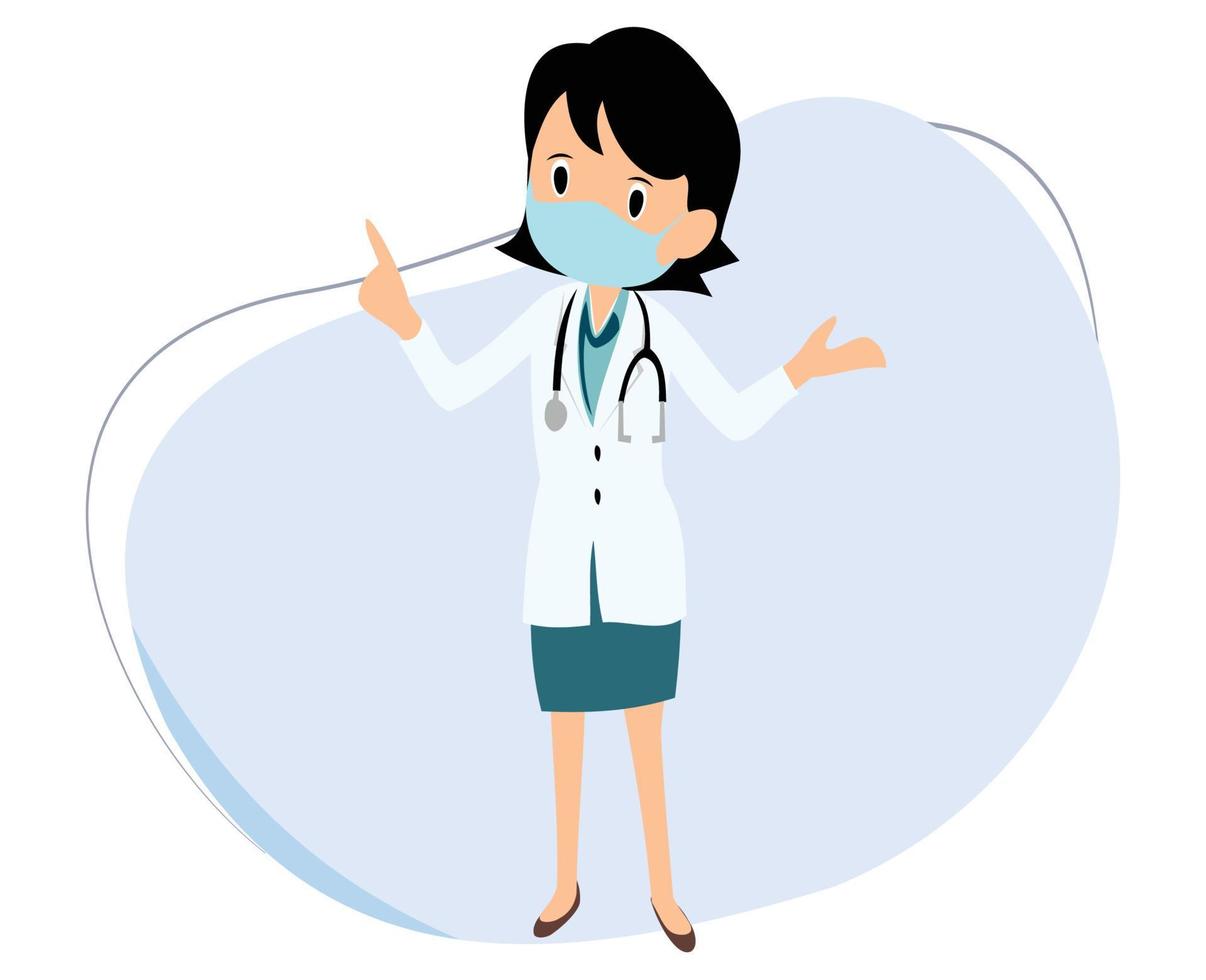 female doctor vector. female doctor icon standing pose vector