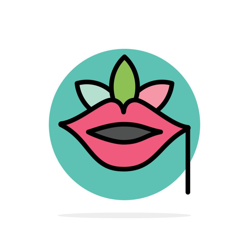 Lips Flower Plant Rose Spring Abstract Circle Background Flat color Icon vector