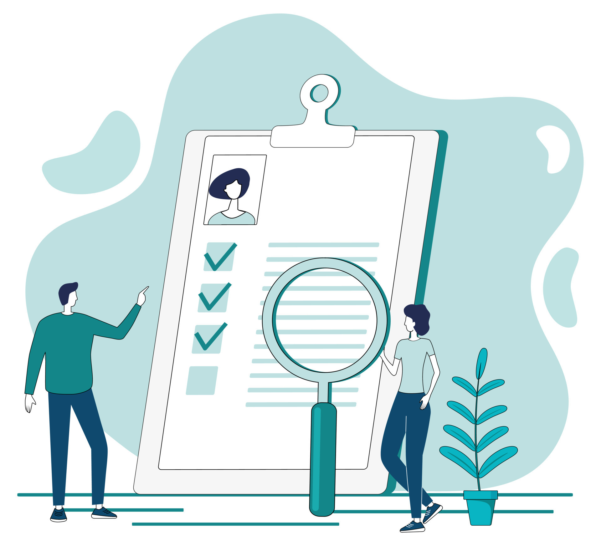 People pick up jobs.Resume review, recruitment, employee search, HR