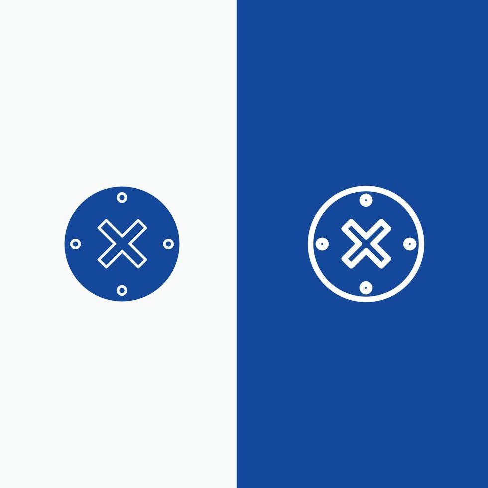 Close Cross Delete Cancel Line and Glyph Solid icon Blue banner Line and Glyph Solid icon Blue banne vector
