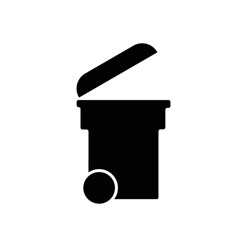 Garbage icon. Flat trash bin, dustbin sign vector illustration.