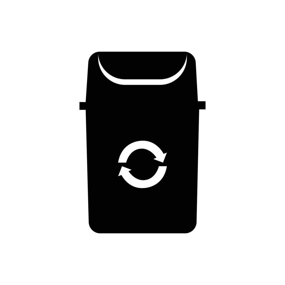 Plastic garbage icon illustration. Trash can, recycle bin, basket symbol vector design.