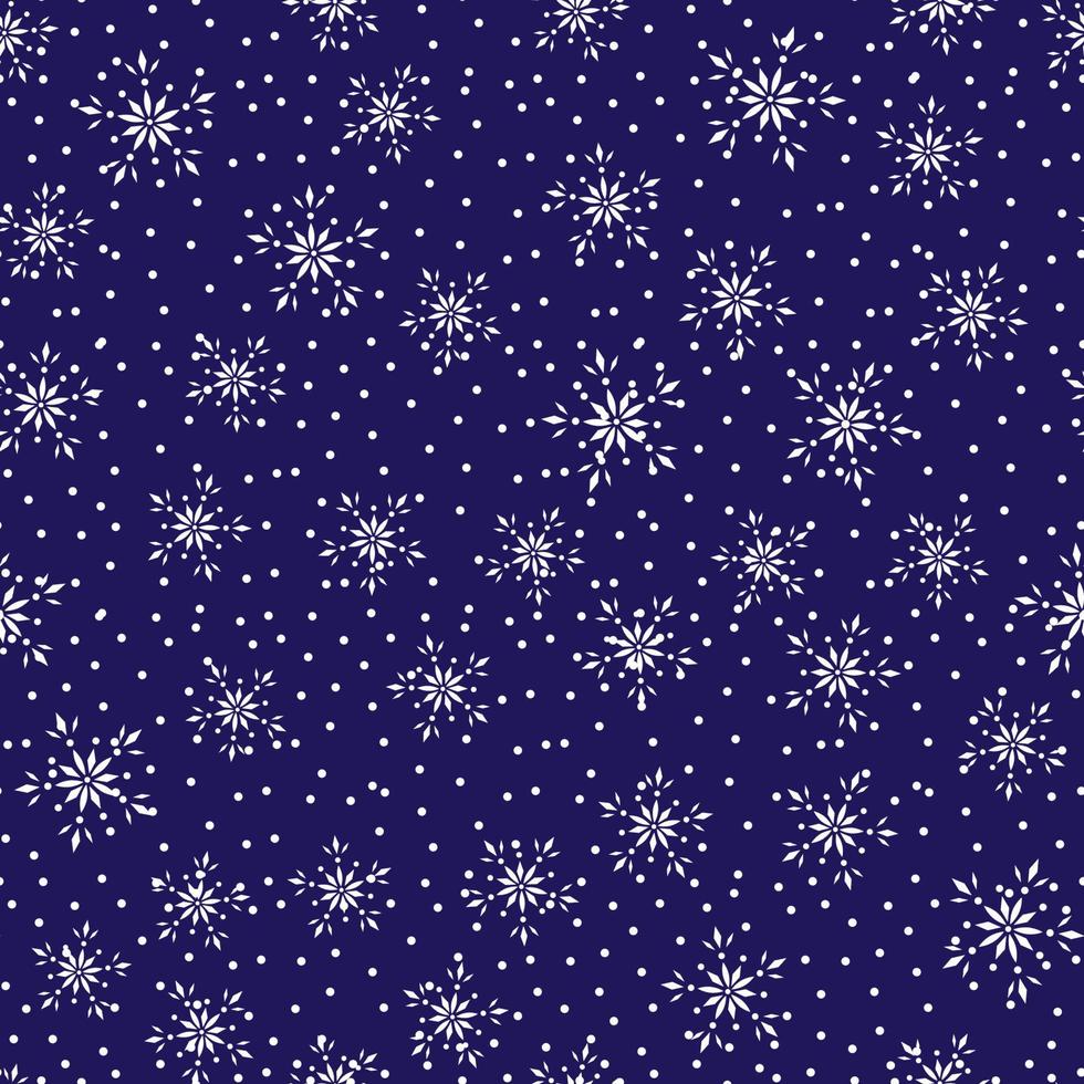 copos de nieve cayendo sobre fondo azul vector