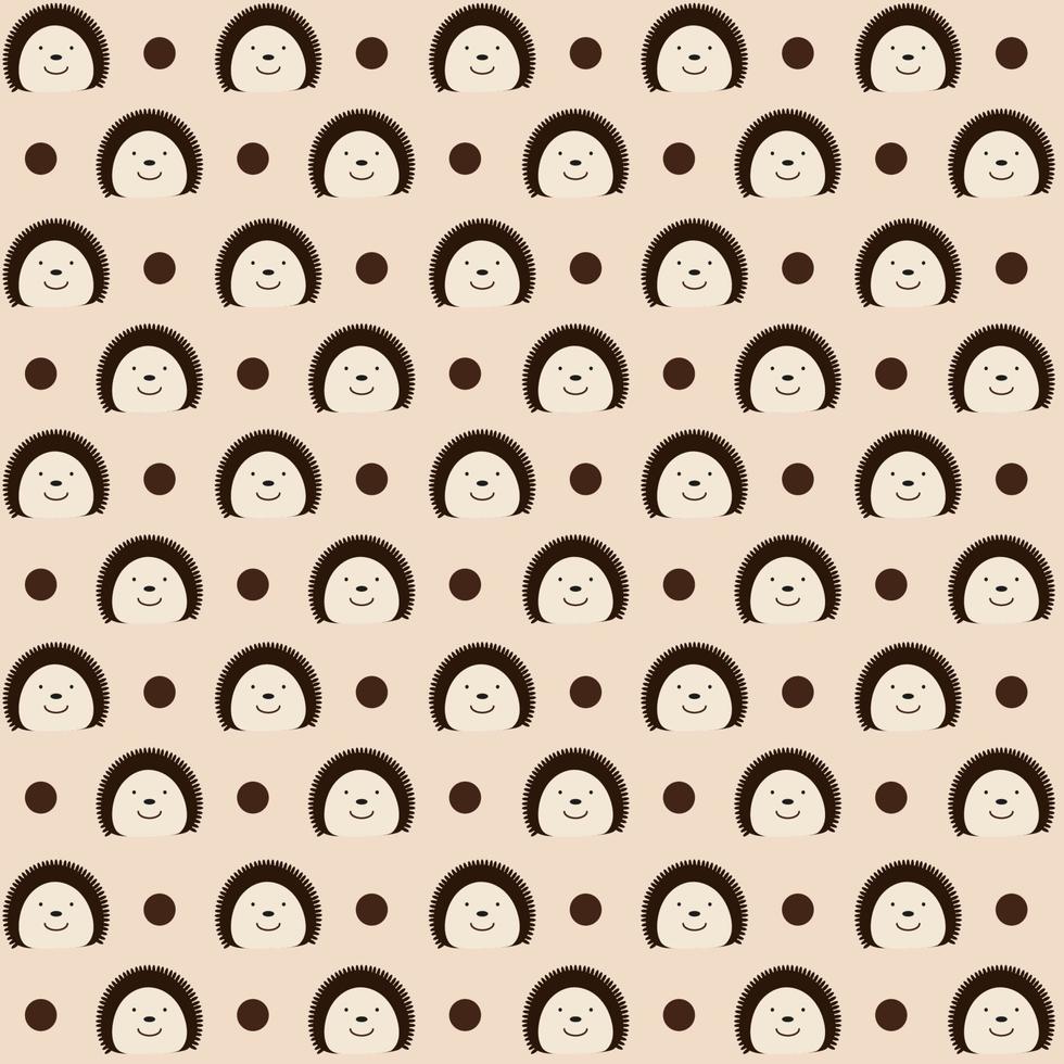 Cute baby hedgehogs seamless vector pattern