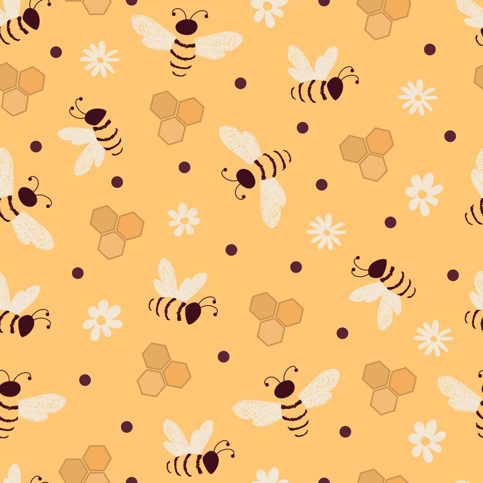 patrón de vector de abeja de miel