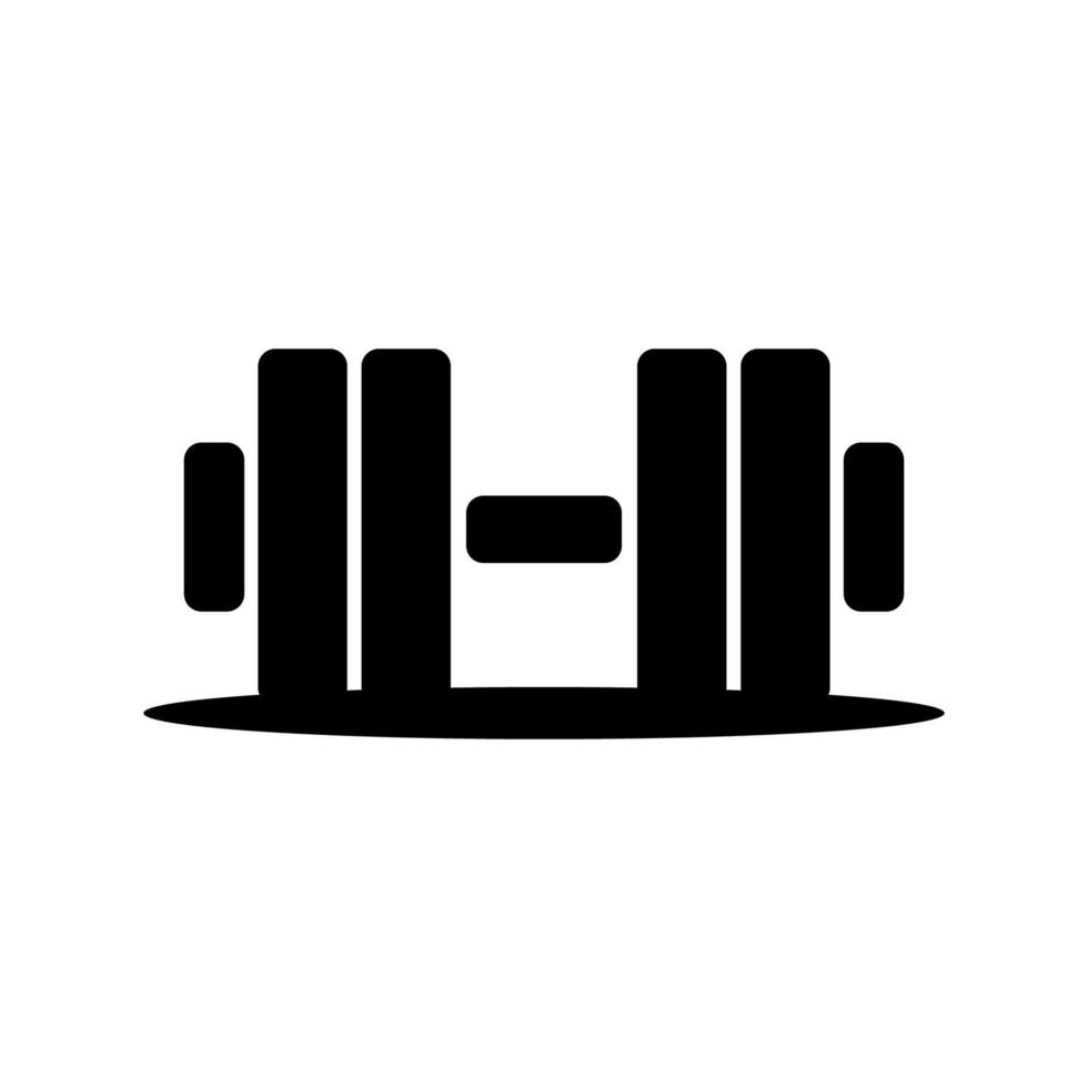 Dumbbell Icon Design. Dumbbells for sports halls, Fitness, Health and activity icons. Black sign design vector