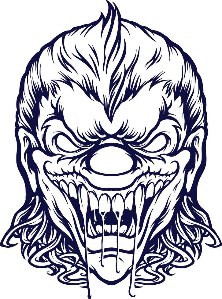 silueta de sangre de payaso bromista vector