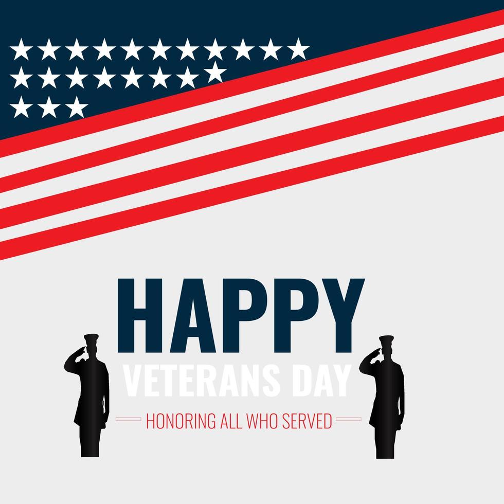 Background veterans day.Happy Veterans Day. Greeting card with USA flag and soldiers on background with texture. National American holiday event. Flat vector illustration.