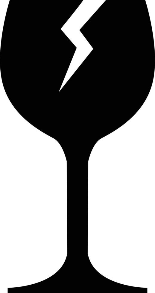 Broken glass icon on white background. Packaging symbol. fragile glass symbol. flat style