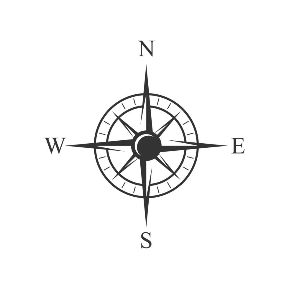 Compass icon. Compass vector illustration. Navigation symbol. Direction sign.