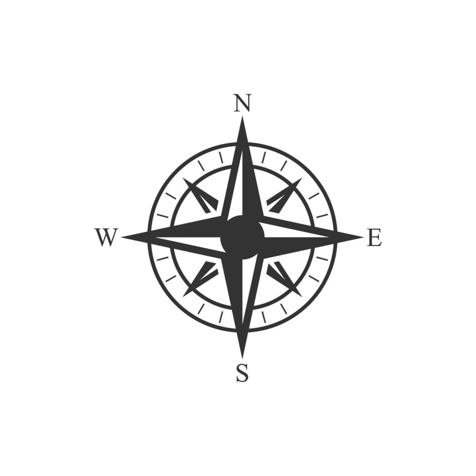 Compass icon. Compass vector illustration. Navigation symbol. Direction sign.