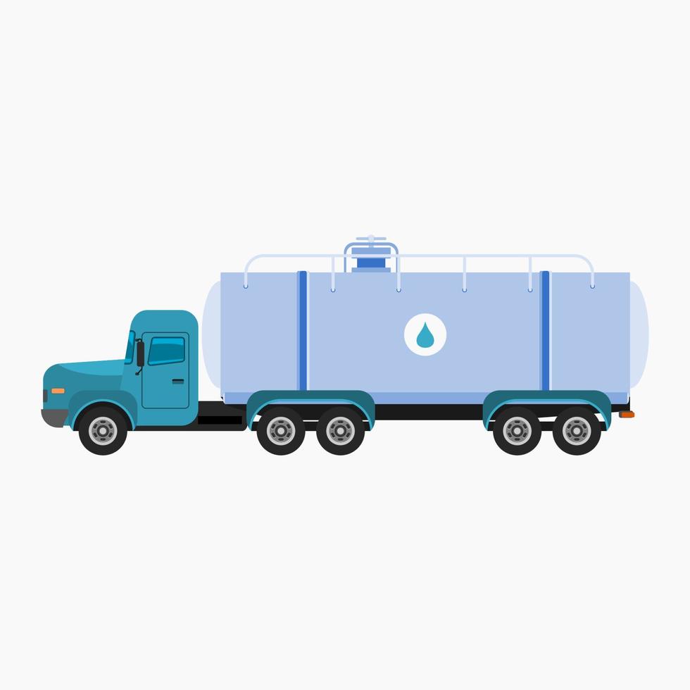Editable Isolated Side View Water Truck for Artwork Element of Water Day or Environmental and Transportation Related Design vector