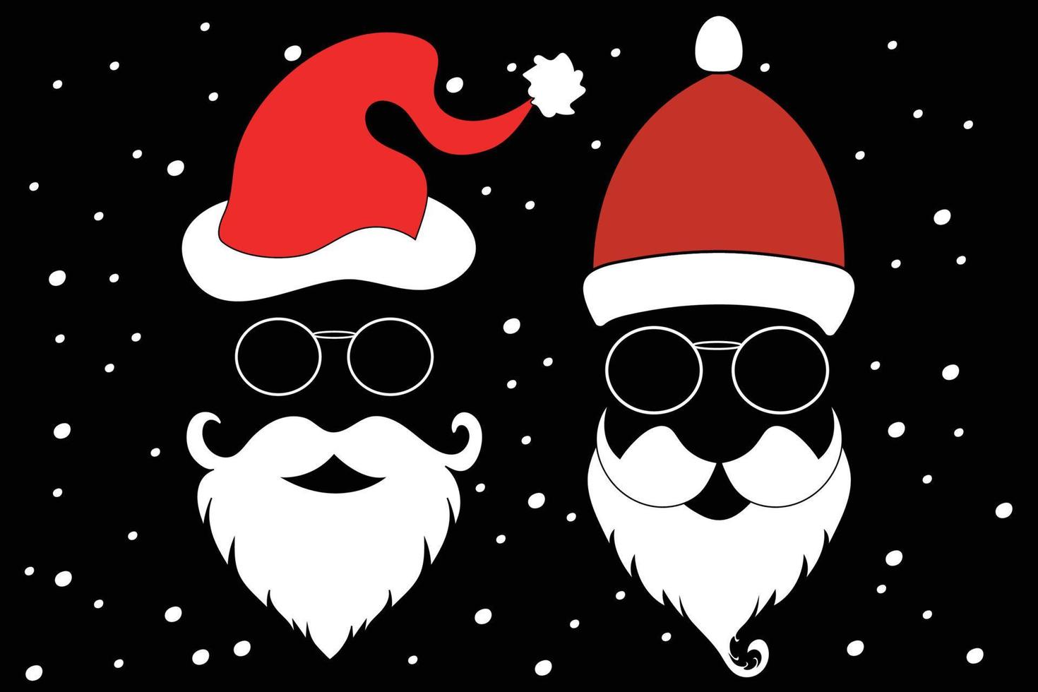 Christmas Santa face vector and Illustration