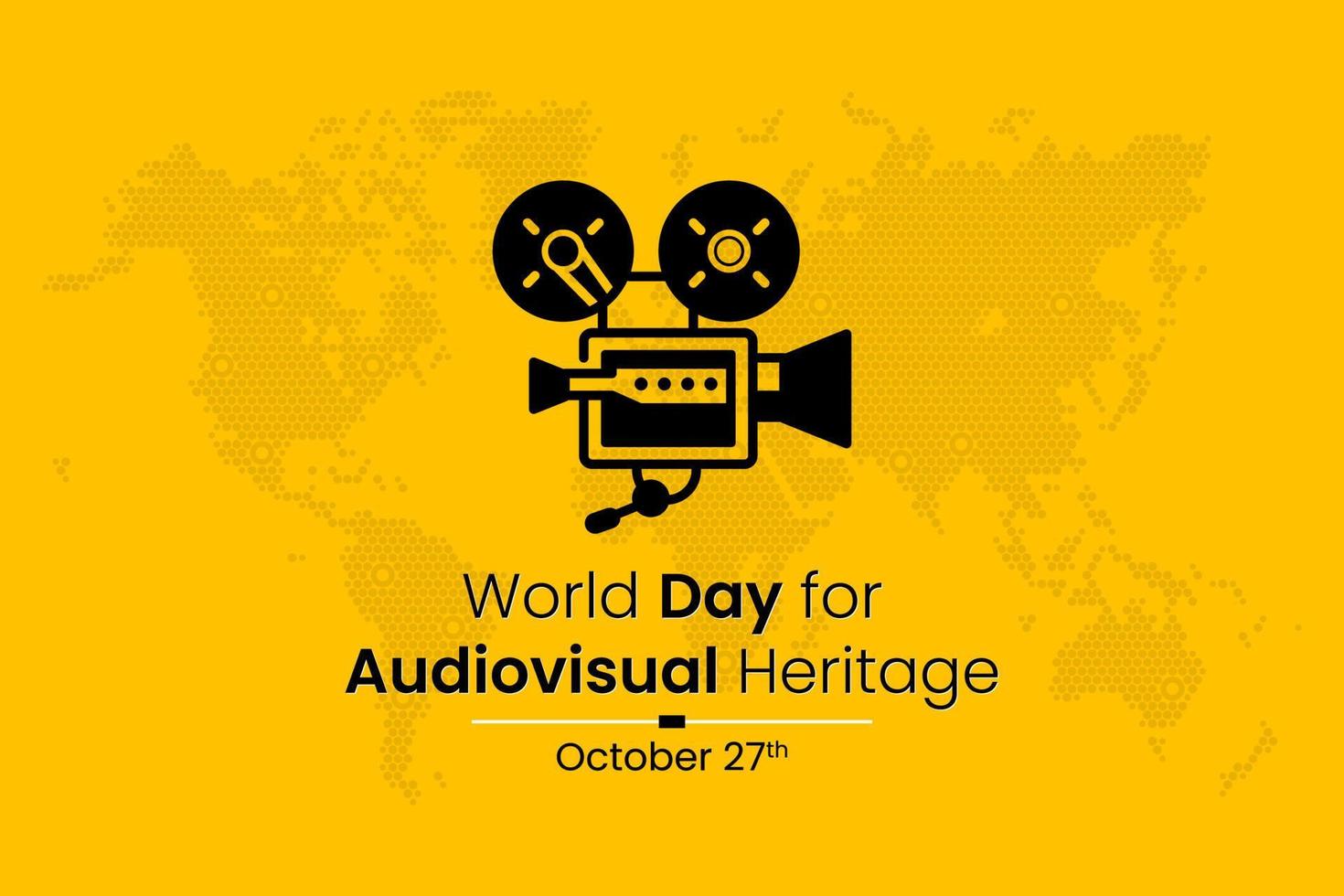 día mundial del patrimonio audiovisual. el tema del día mundial del patrimonio audiovisual que se celebra cada año el 27 de octubre en todo el mundo. vector