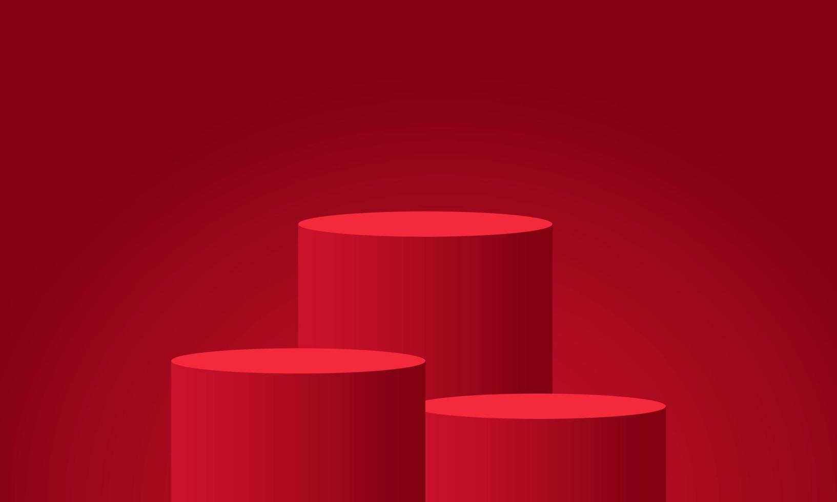 abstract 3d realistic red product podium on vector