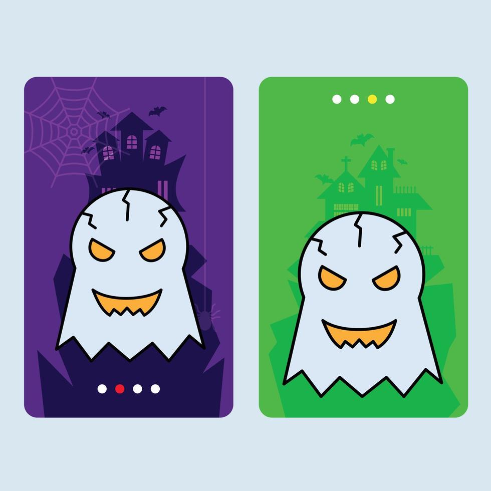 Happy Halloween invitation design with ghost vector