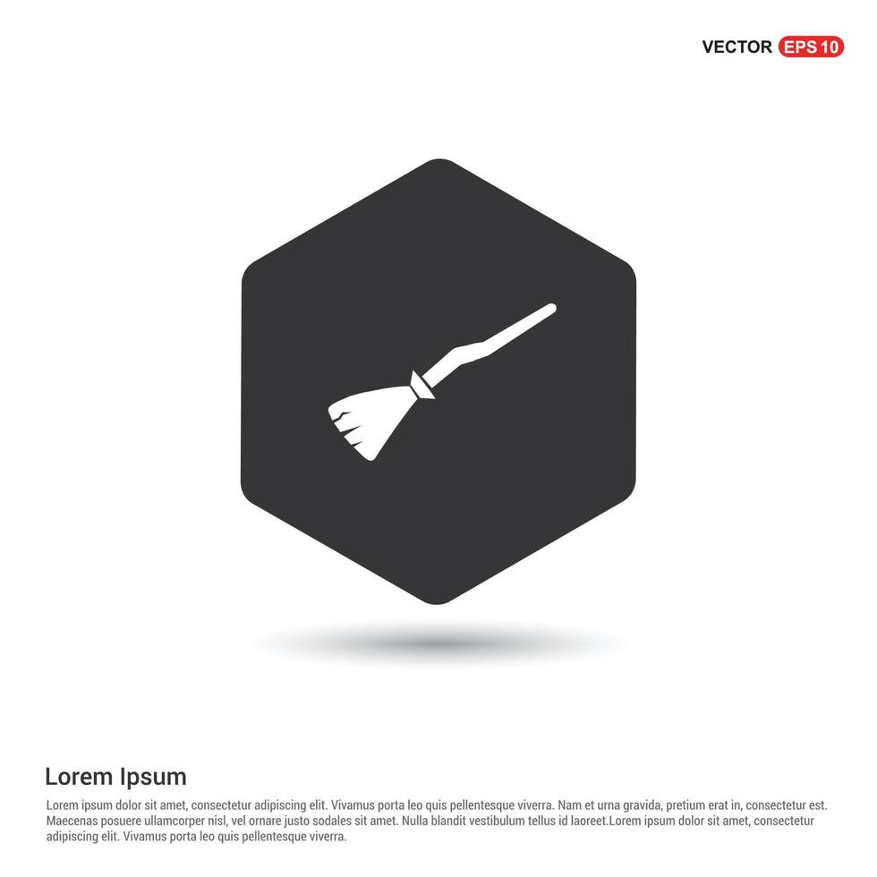 Halloween broom icon Hexa White Background icon template - Free vector icon
