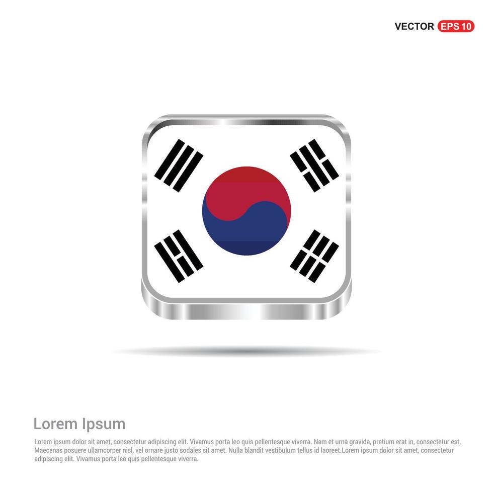 South Korea flags design vector