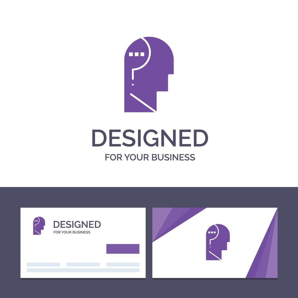 Creative Business Card and Logo template Confuse Confuse Brain Confuse Mind Question Vector Illustra
