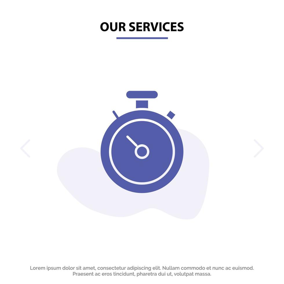 Our Services Compass Map Navigation Pin Solid Glyph Icon Web card Template vector