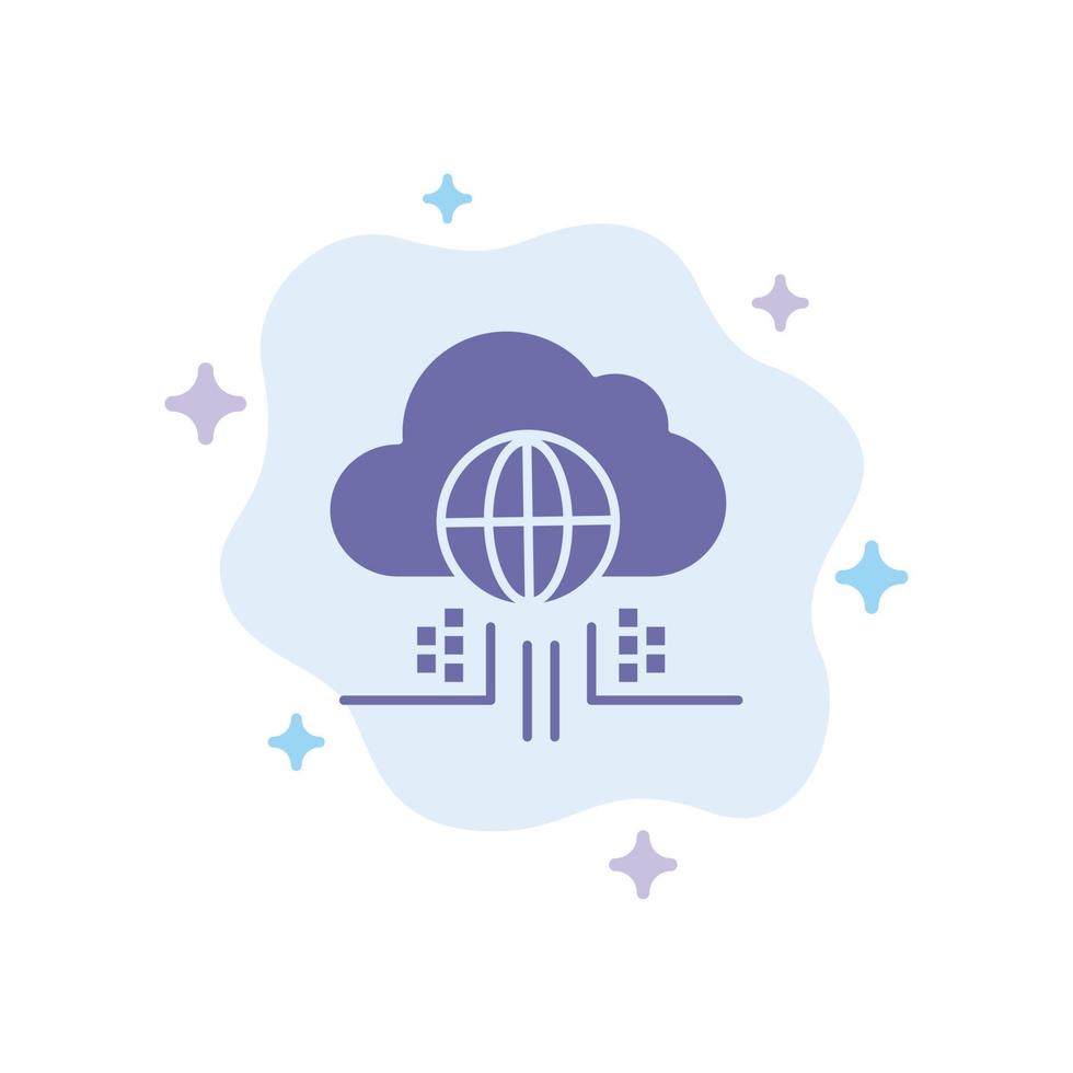 Internet Think Cloud Technology Blue Icon on Abstract Cloud Background vector