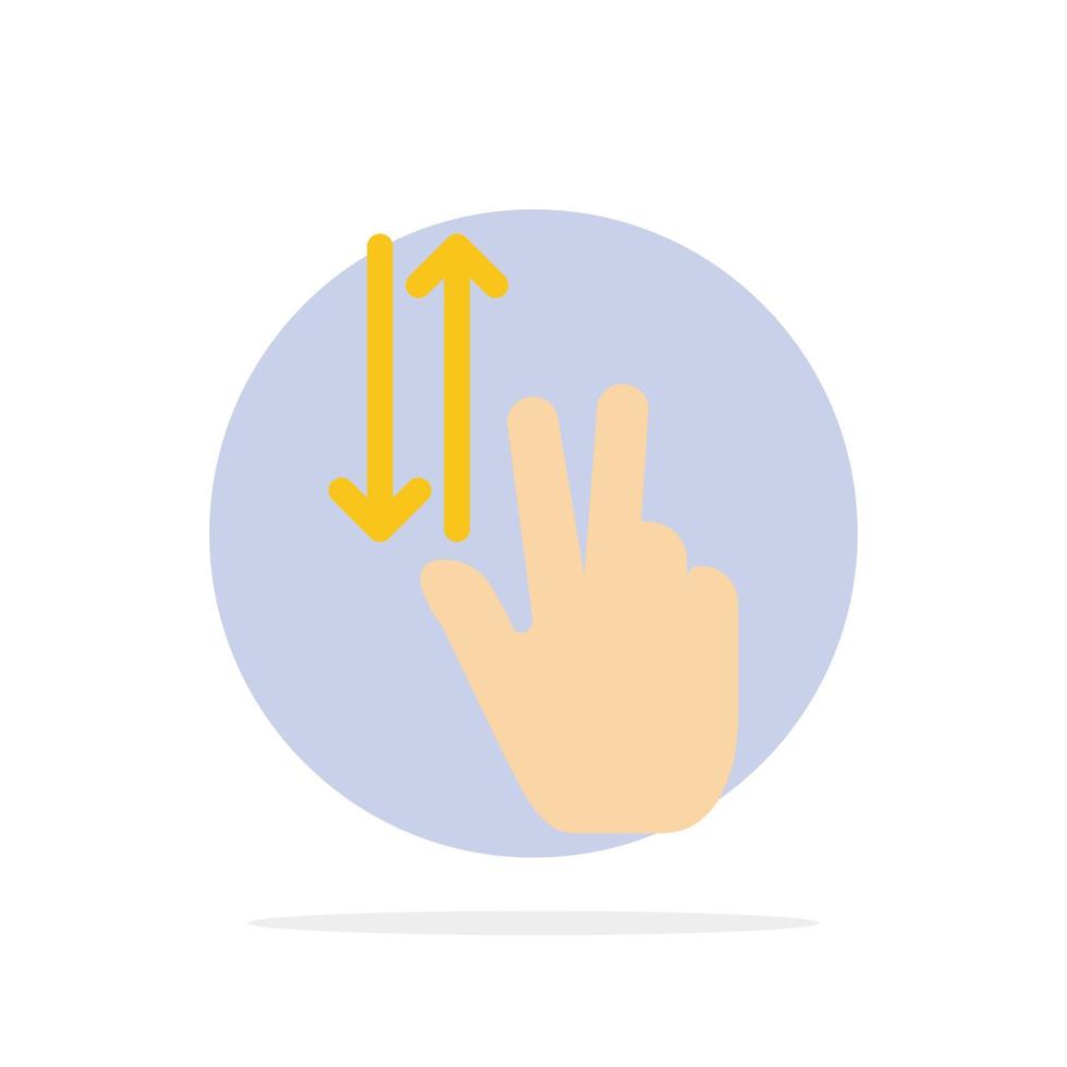 Finger Gestures Two Up Down Abstract Circle Background Flat color Icon vector
