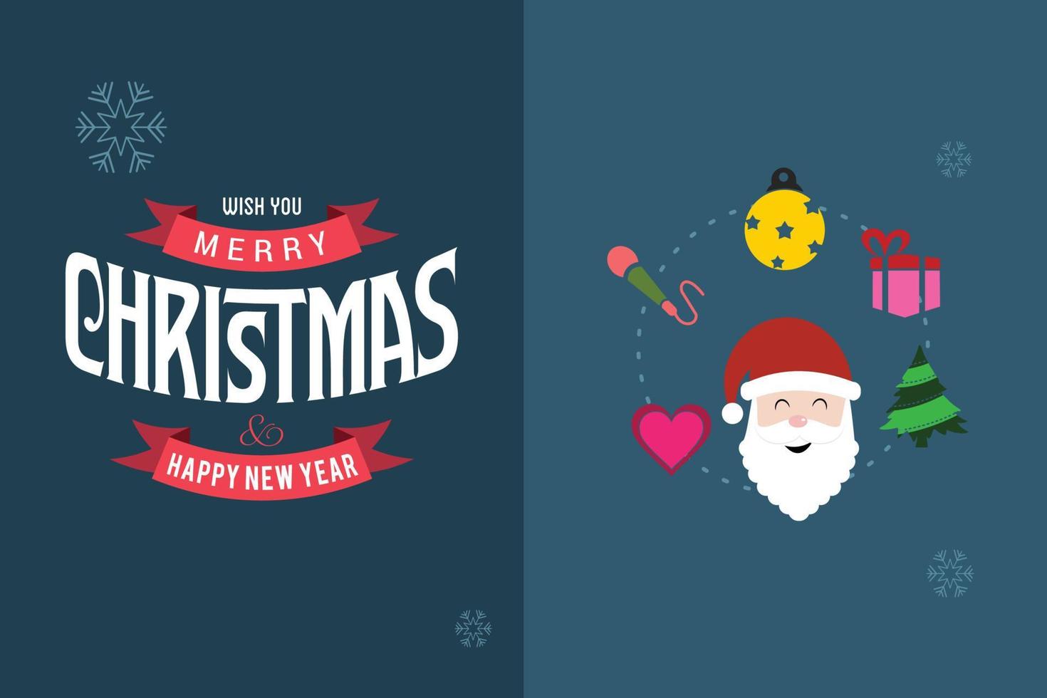 tarjeta de feliz navidad con diseño elegante y vector de tipografía