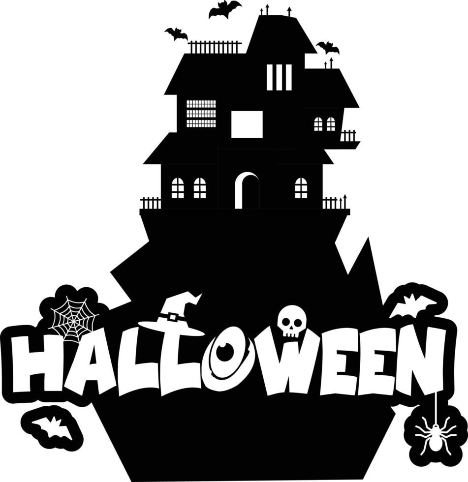 Halloween design with typography and white background vector