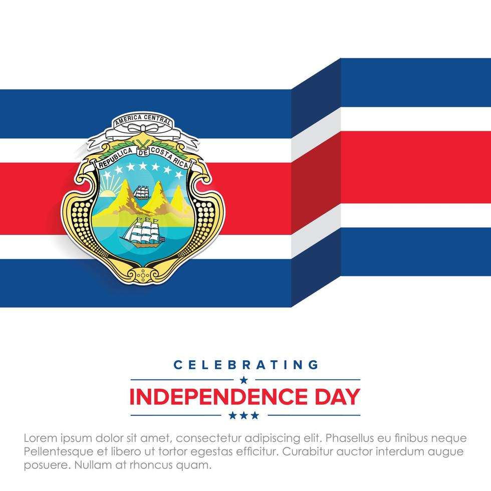 vector de tarjeta de diseño del día de la independencia de costa rica