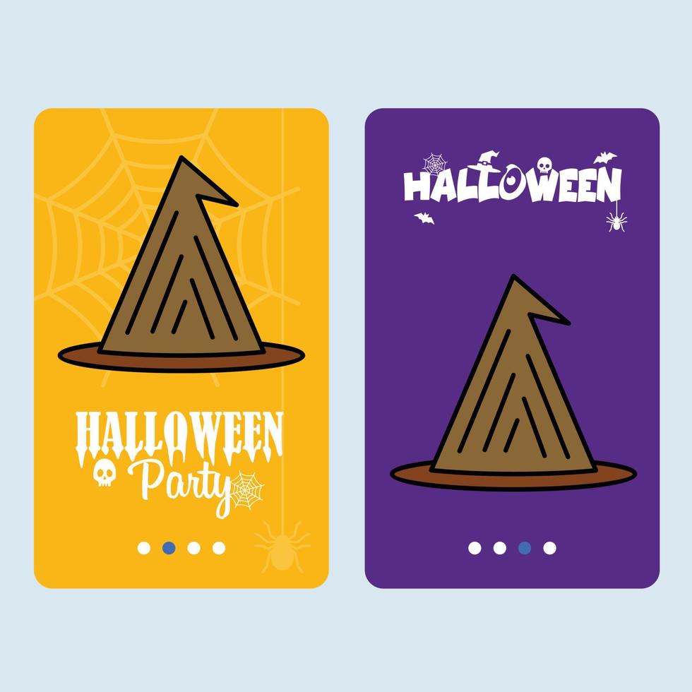 Happy Halloween invitation design with hat vector