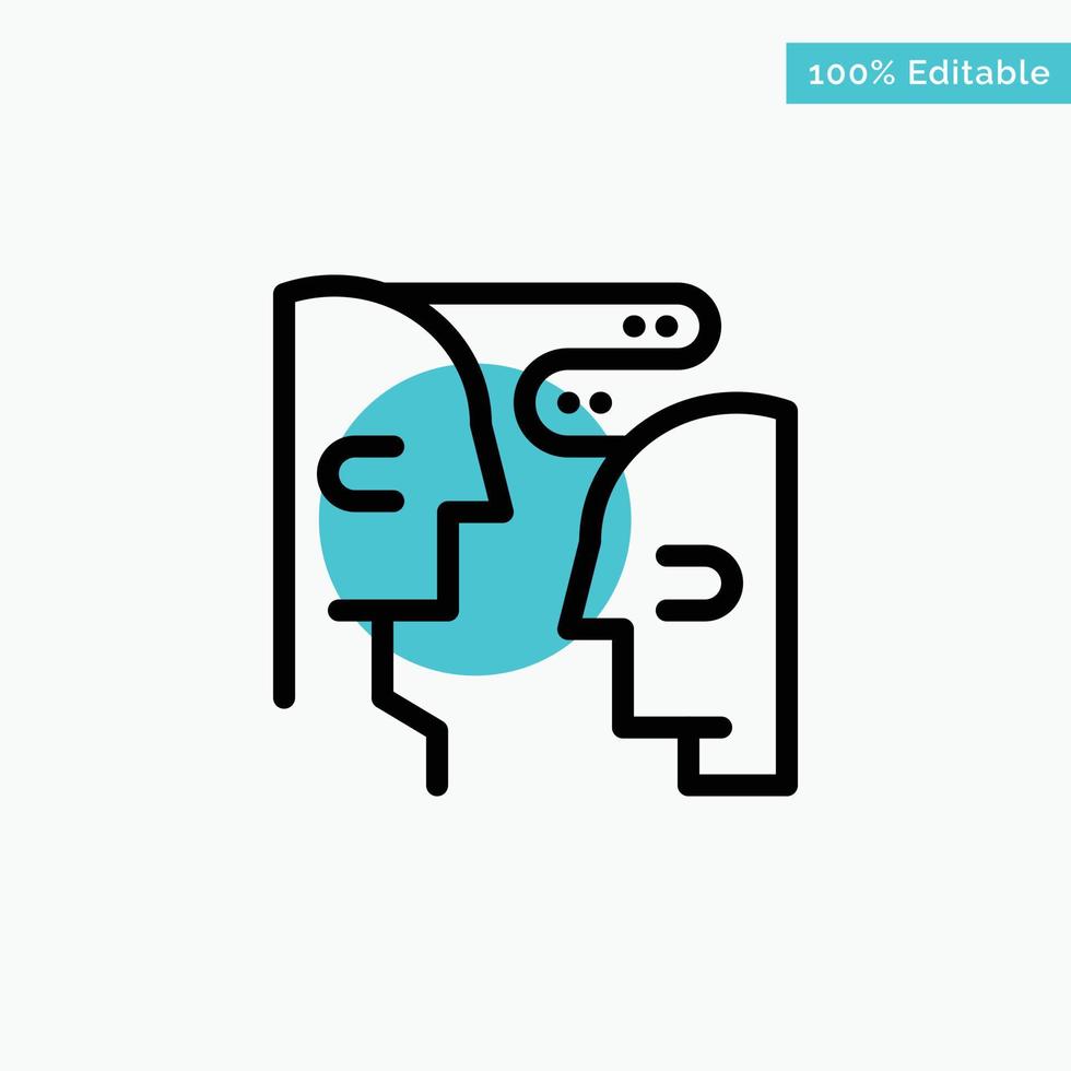 Brain Communication Human Interaction turquoise highlight circle point Vector icon