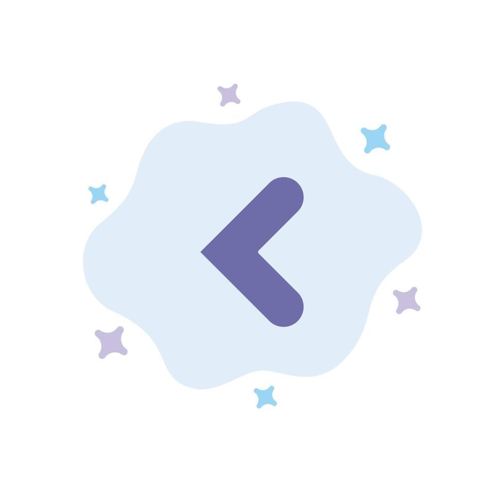 Arrow Back Backward Left Blue Icon on Abstract Cloud Background vector