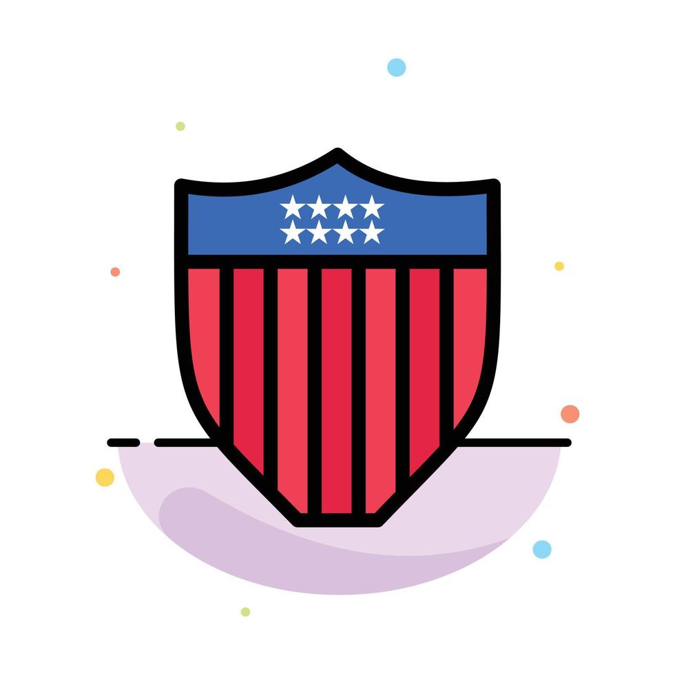 plantilla de icono de color plano abstracto de estados unidos de seguridad de escudo americano vector